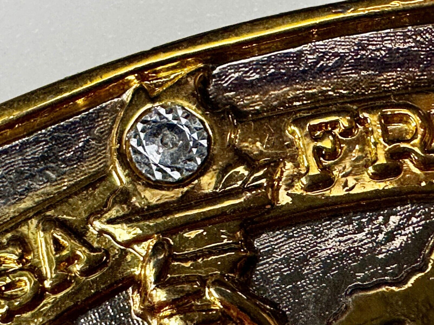 USA France Lady Liberty Statue Commemorative two tone Hammond Mint Belt Buckle