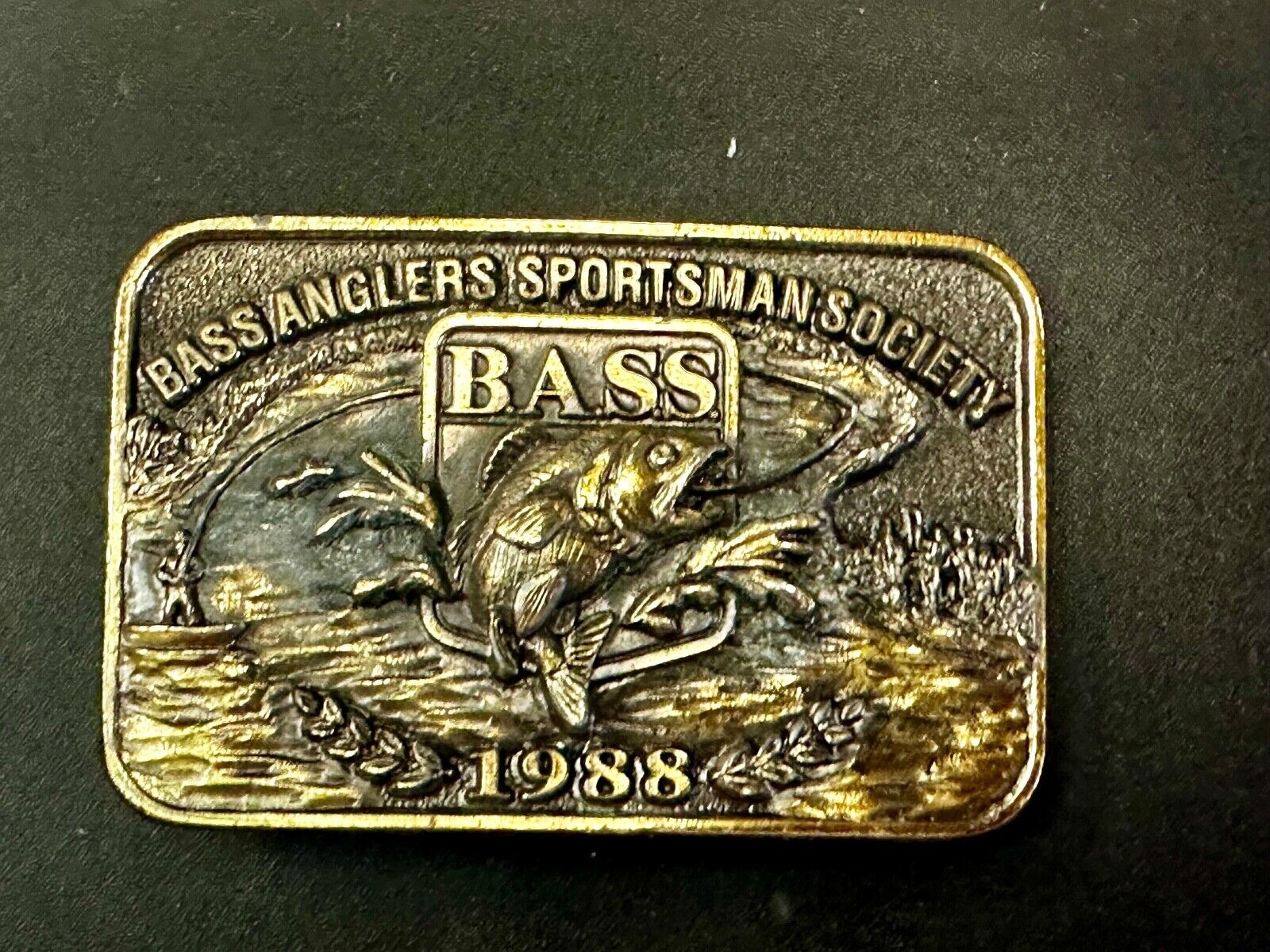 1998 BASS Anglers Sportsman Society Sport Fishing Fishermans  Belt Buckle