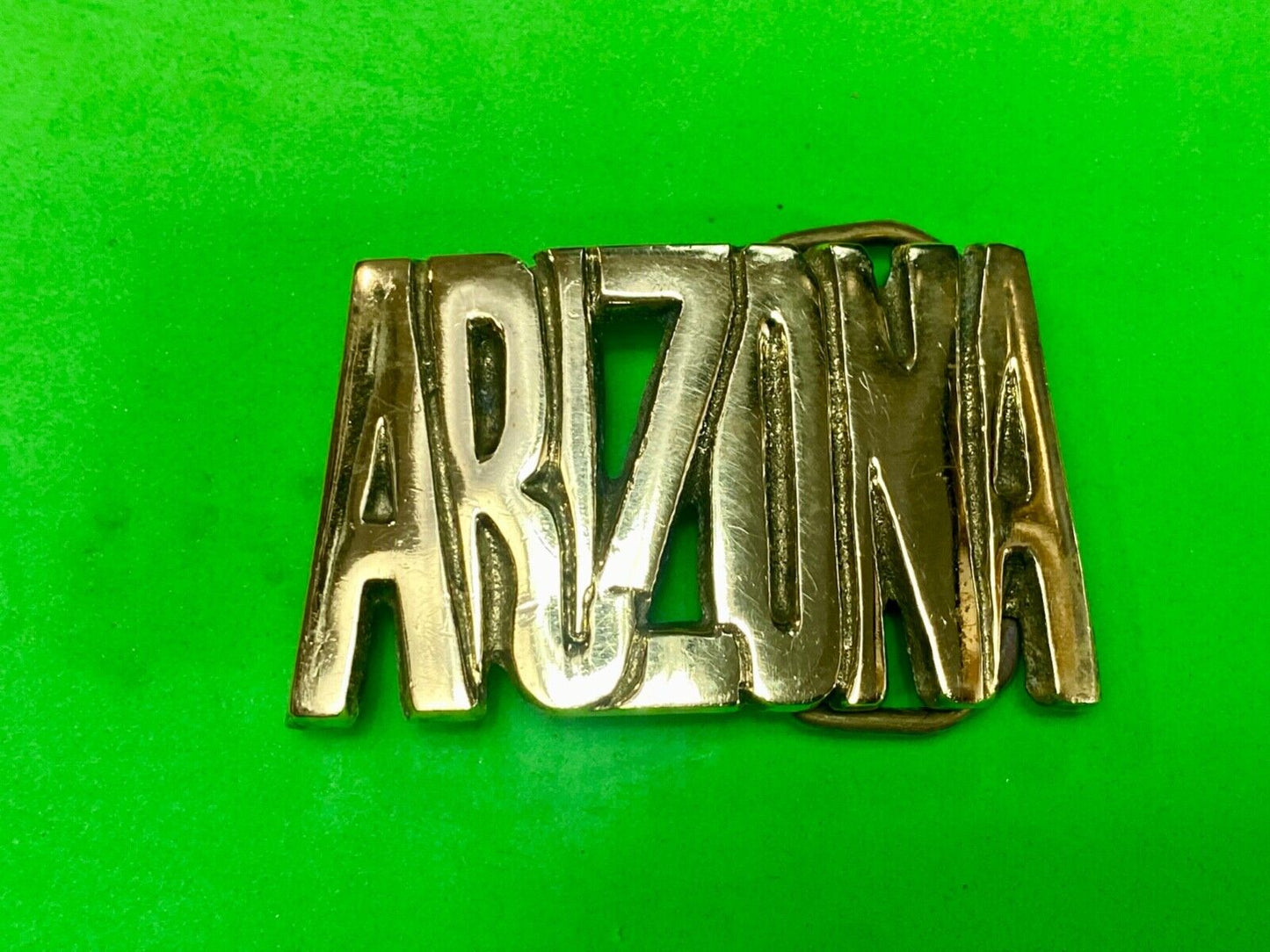 Arizona - The Great State or NAME solid brass Block Letter belt buckle