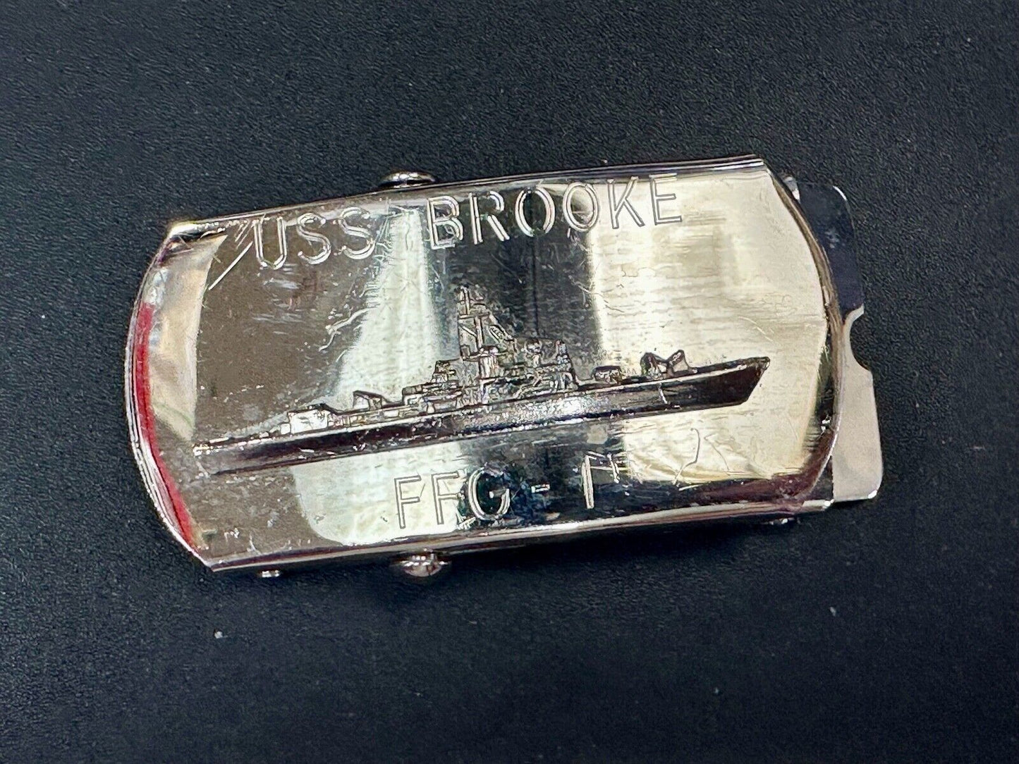 USS Broke FFG  - guided missile frigate United States Navy boat belt buckle