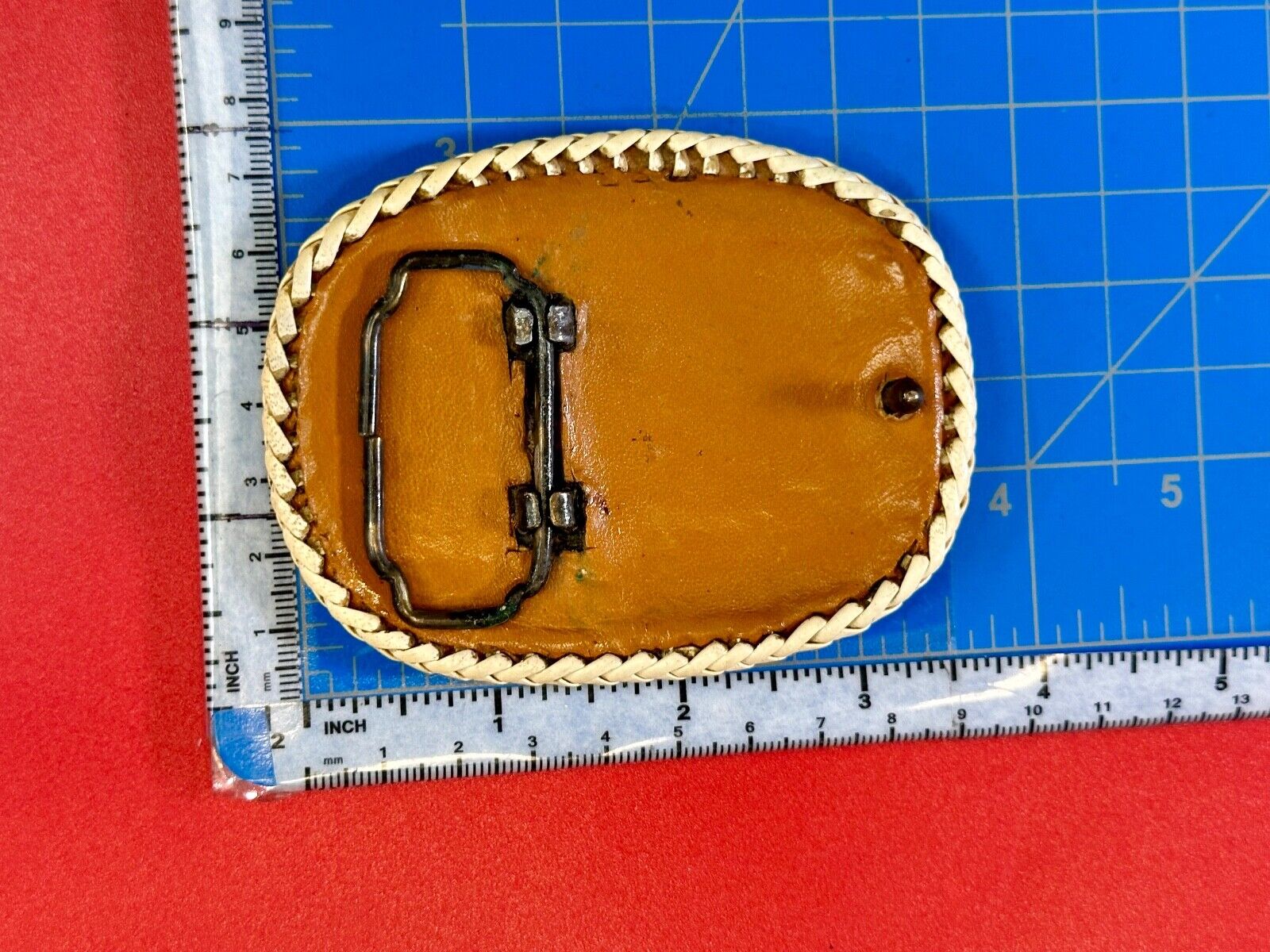 Artisan GF Initials letters Girlfriend? custom stitched leather belt buckle