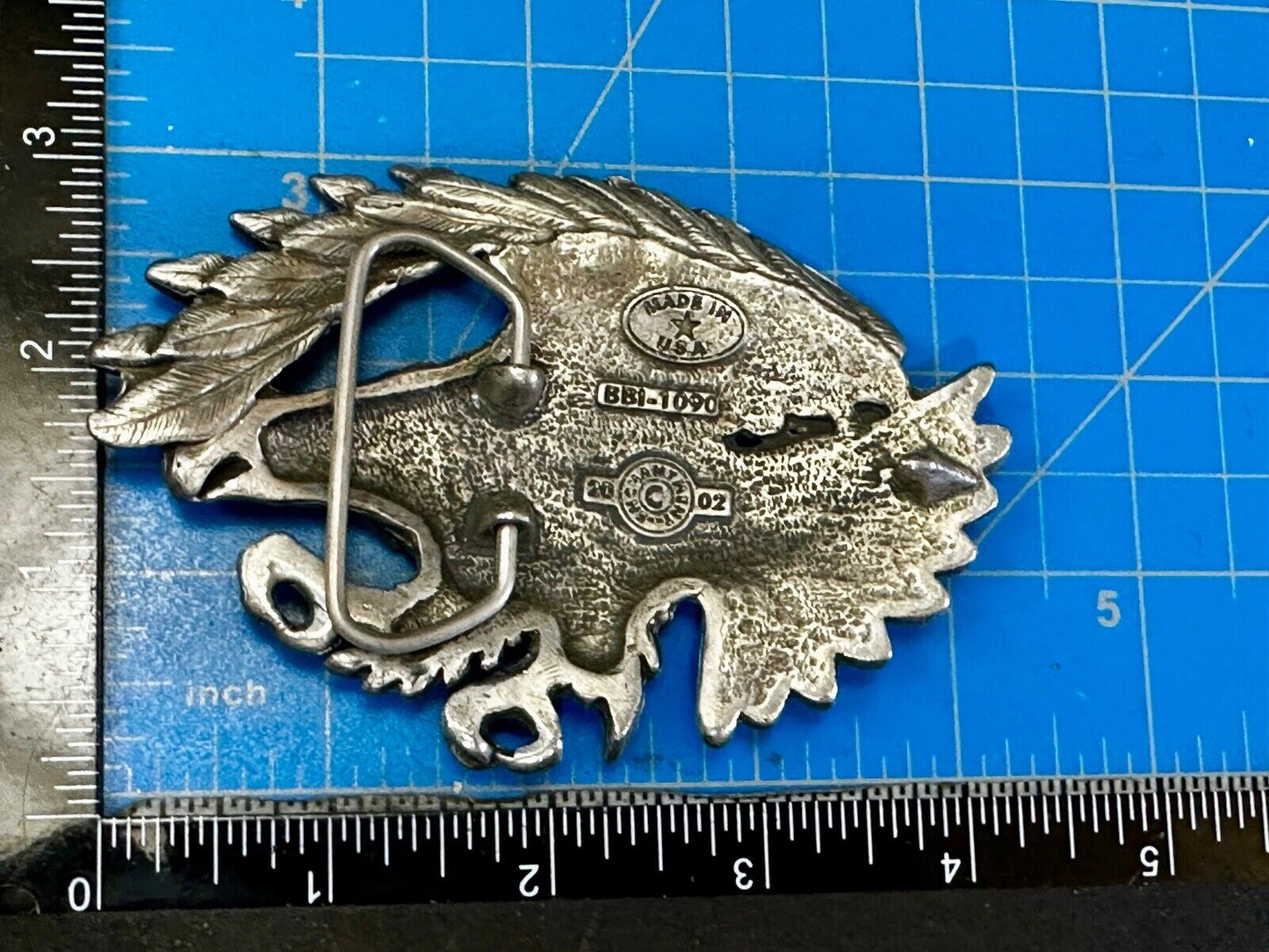 Turquoise Coral Cut Out Hunting Attacking Eagle 2002 Enchantment Belt Buckle