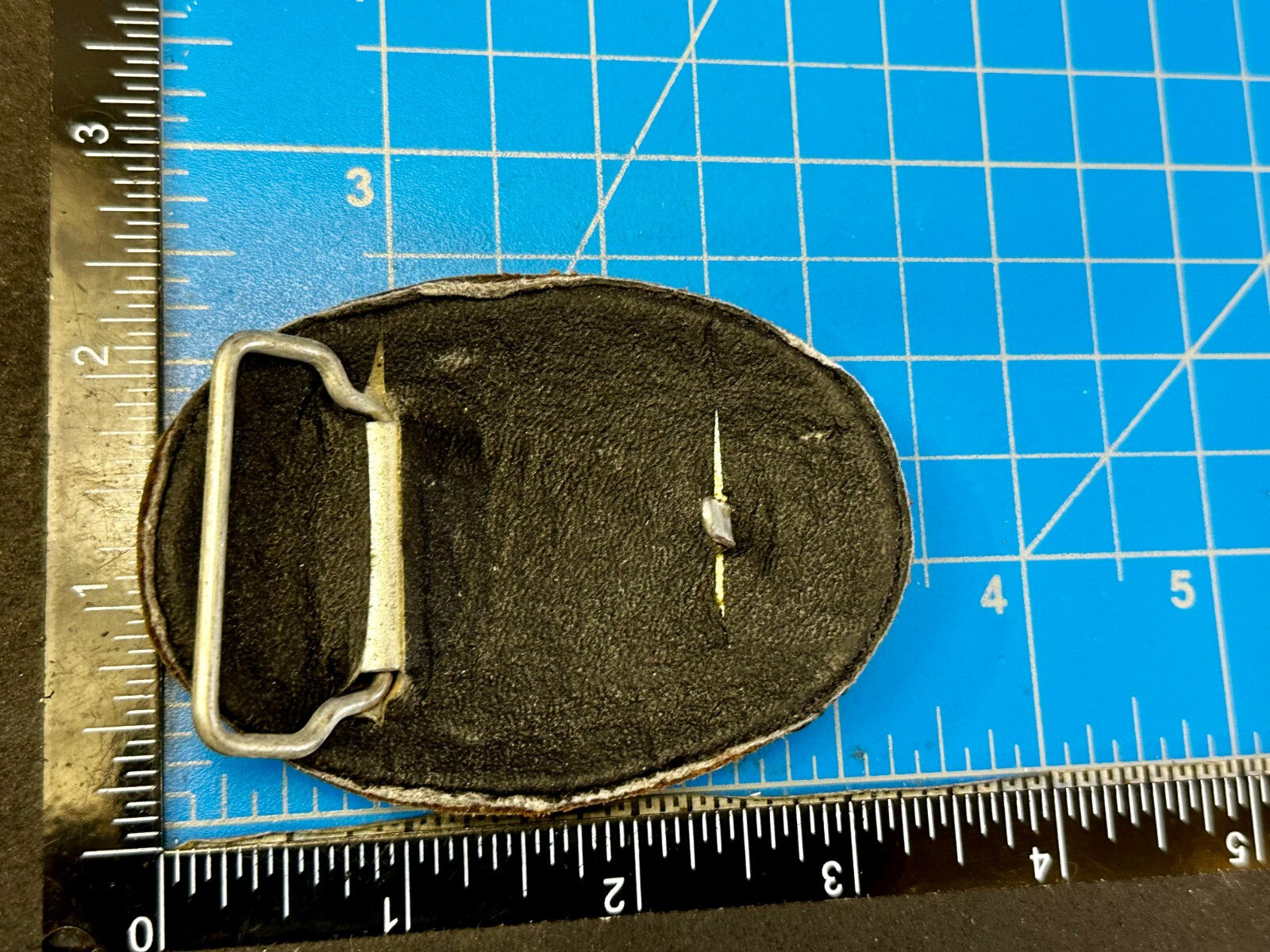 Abstract Horse Head - Brown Leather Stitched Vintage Belt Buckle