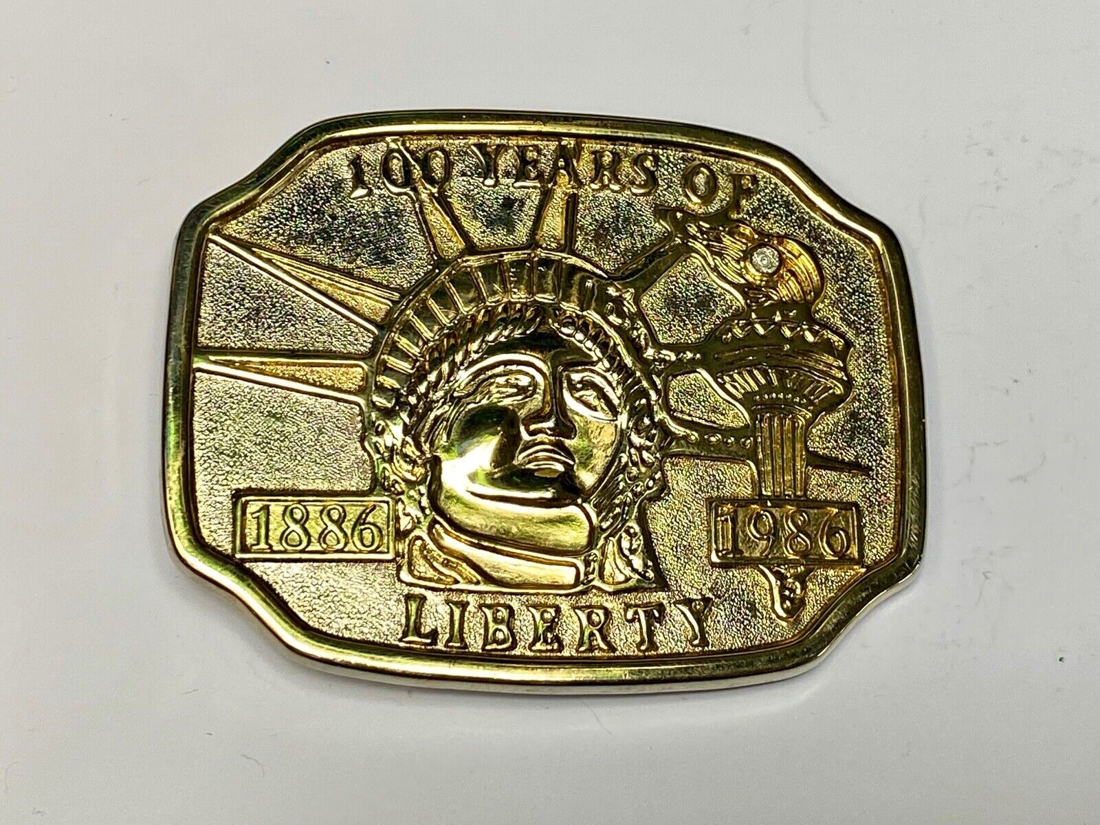 100 Years Of Lady Liberty - Nyc Iconic American Symbol Statue Belt Buckle 