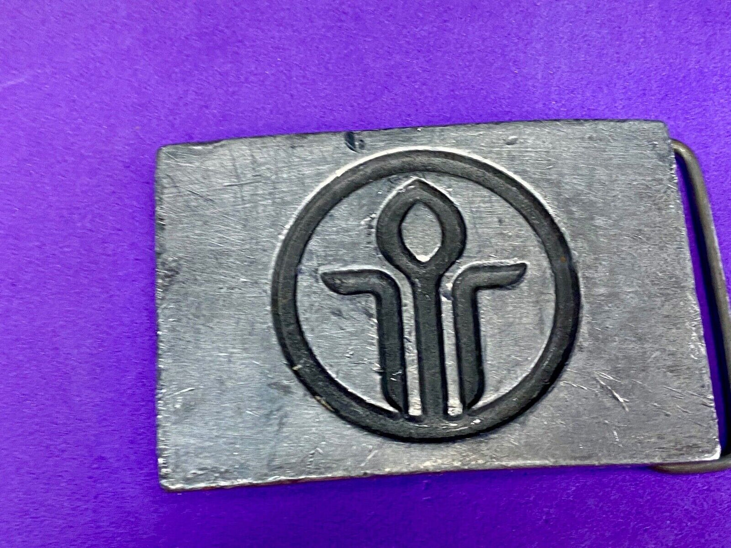 Vintage - unknown to me, power company?  Natural gas Co. logo belt buckle 