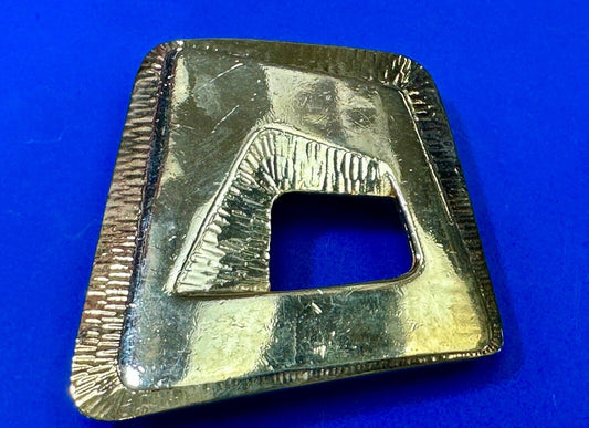 Abstract Open Work Cut Out  Brass Tone Hippy Boho Belt Buckle