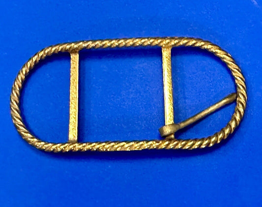 unique 4" wide Vintage gold tone Rope or Knot pattern belt buckle