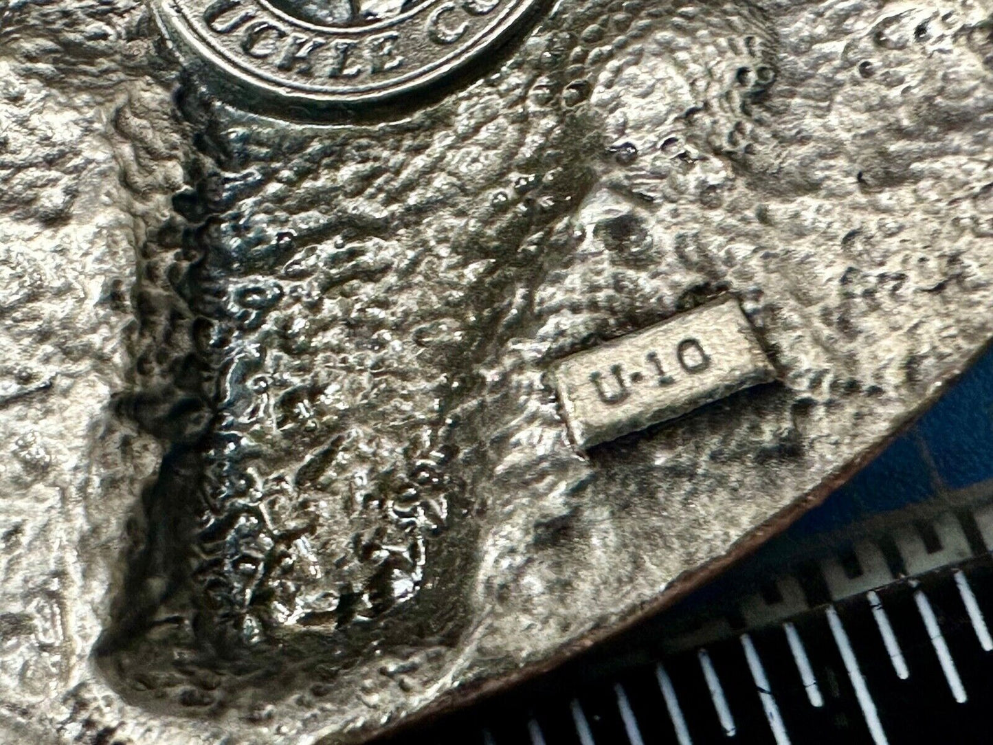 Two Horses - Vintage U-10 Siskiyou Blue Enamel Belt Buckle