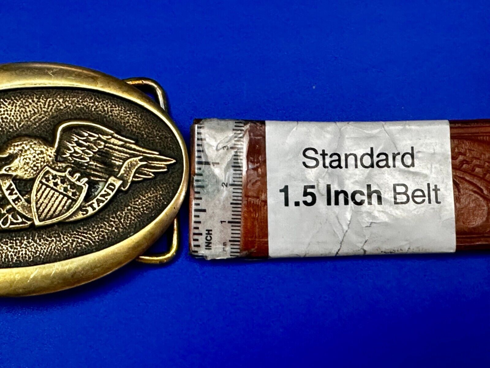 United We Stand - Patriotic American Eagle 1976 Heritage Mint Brass Belt Buckle