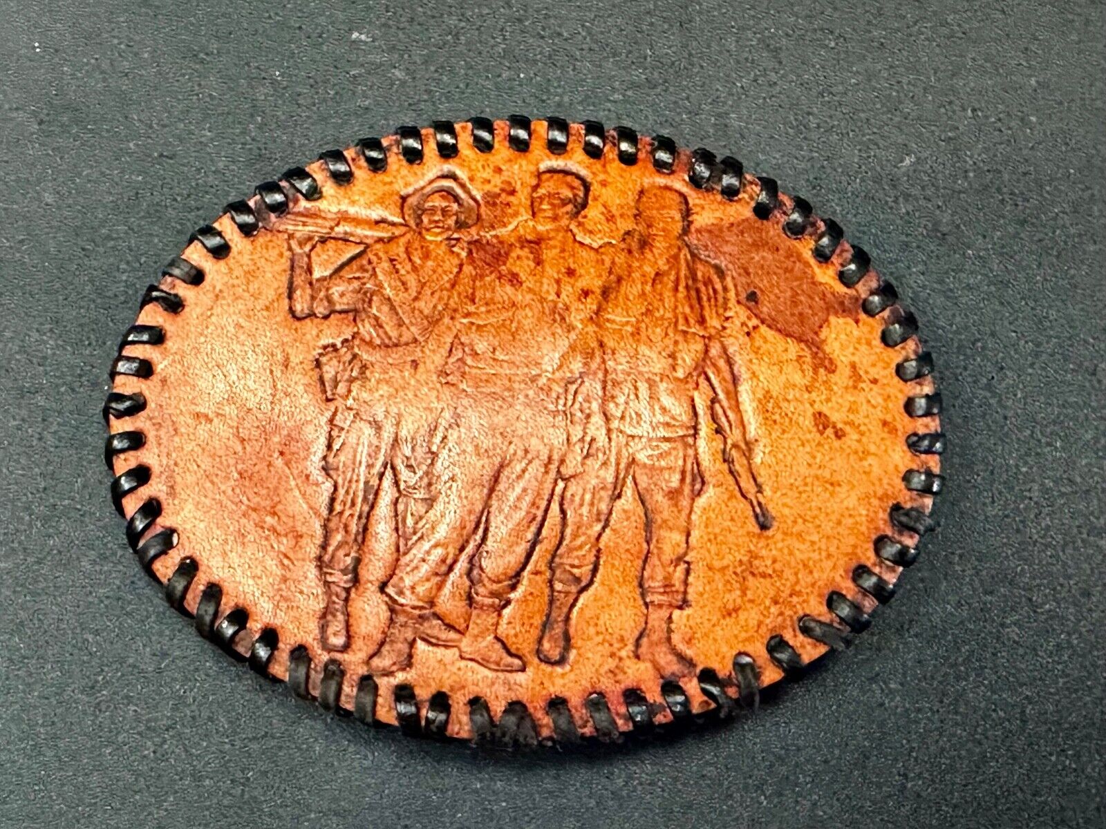 Vietnam War Memorial The Three Soldiers Statue Leather Vintage Belt Buckle