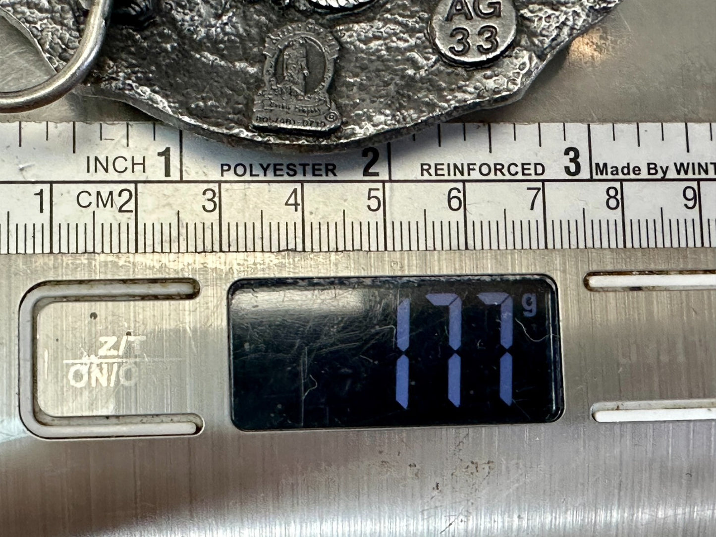 American Bald Eagle Flying Hunting Silver Tone 1989 Arroyo Grande Belt Buckle