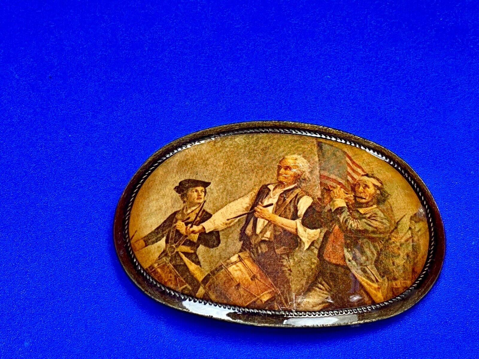 Patriotic USA  Picture Belt Buckle -  Band Marching Into Battle!
