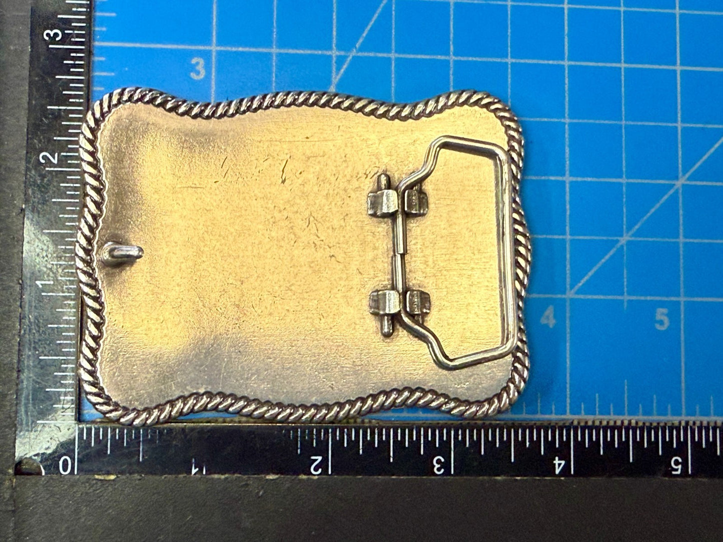 3R Ranch Ropin Ridin Gold Silver Tone Promotional Western Tony Lama Belt Buckle