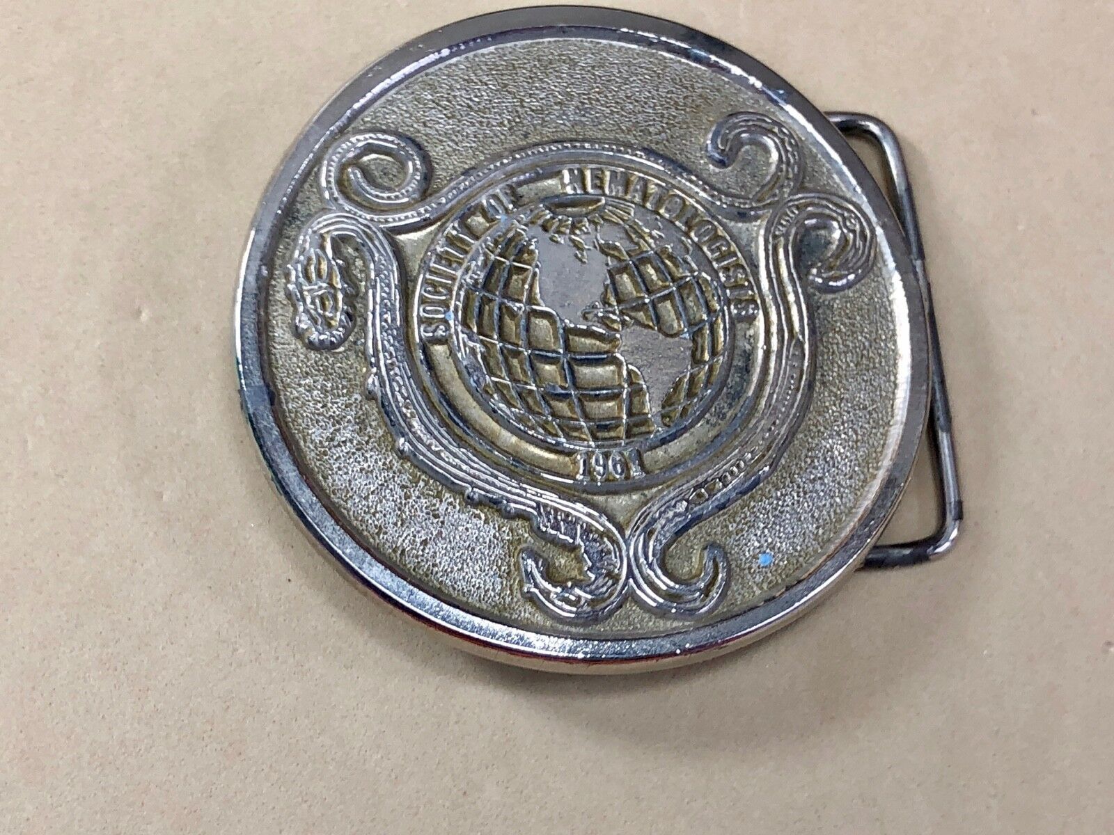 very rare 1981       Society of Hematologists     belt buckle by Spec Cast INC 