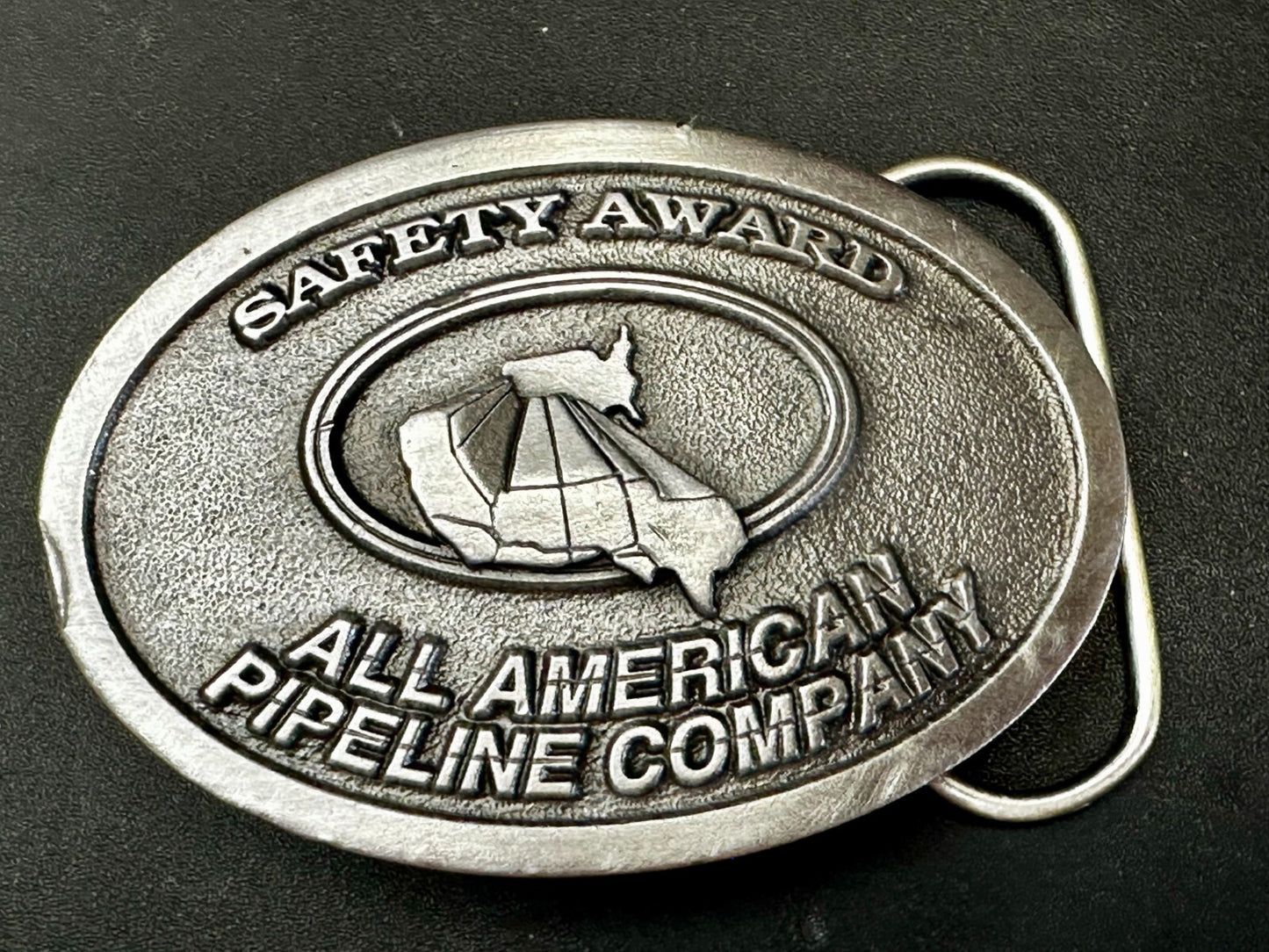 All American Pipeline Company Safety Award Worker Commemorative 1994 Belt Buckle