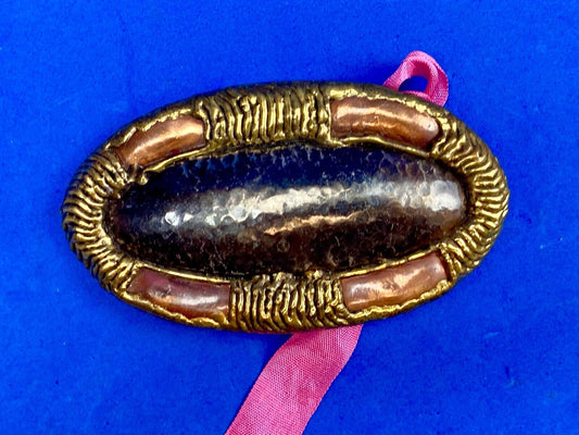 Vintage India inspired mixed metal artisan belt buckle