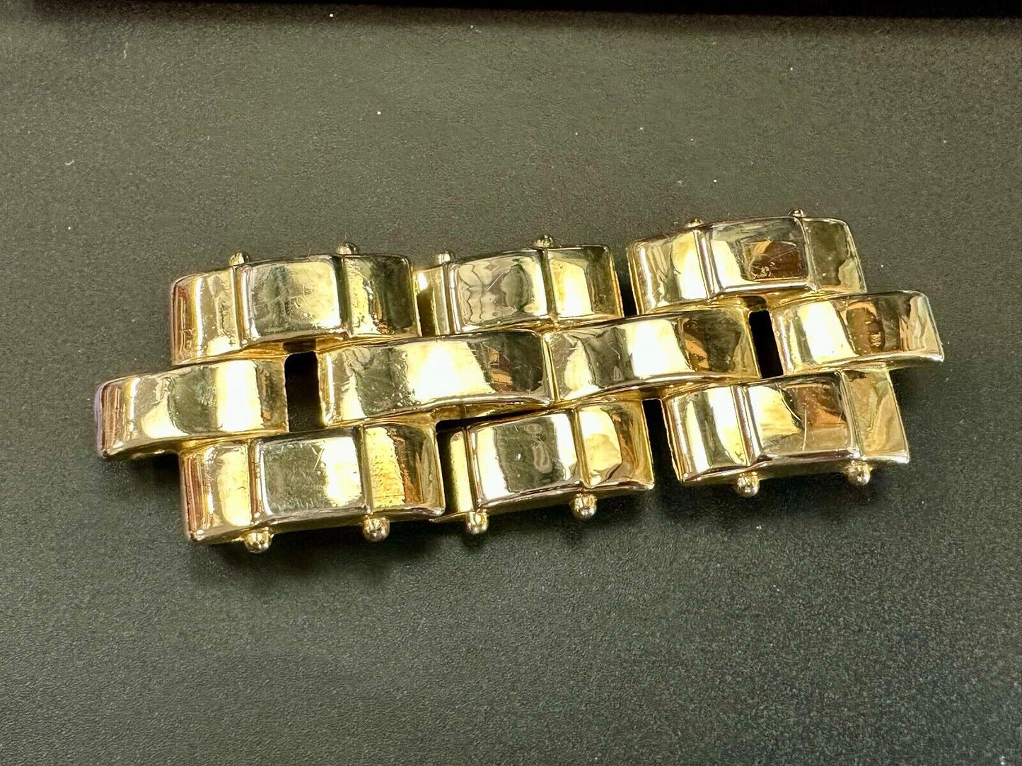 Three Segment gold tone belt buckle signed CK Oucor?