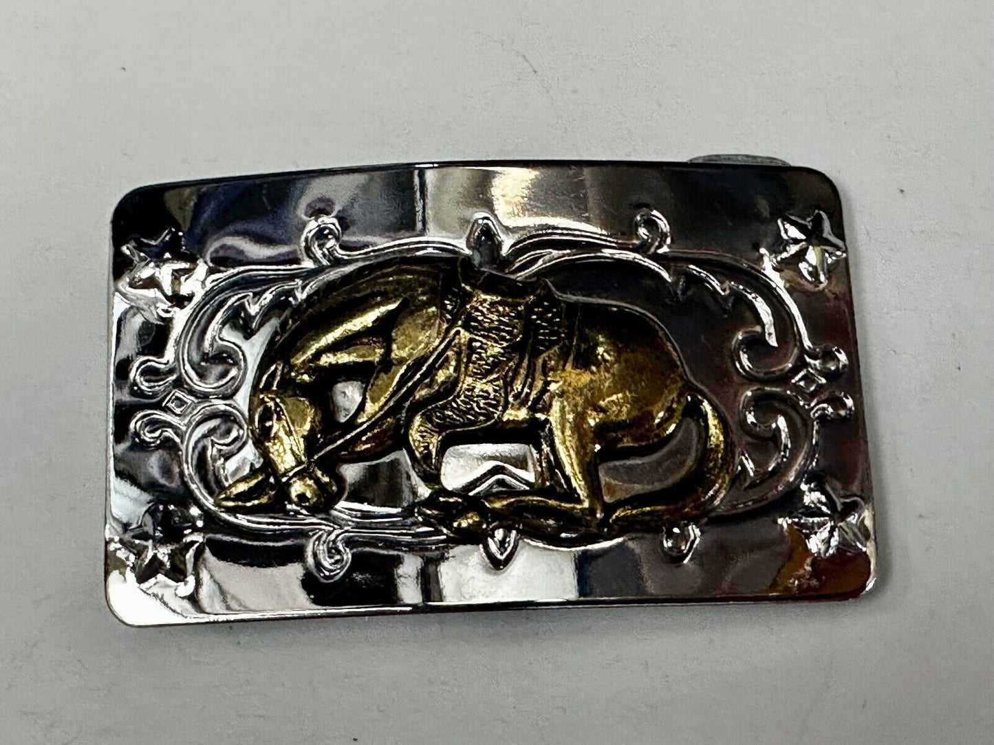Vintage Horse Cowboy Saddle Buck Bronc western belt buckle