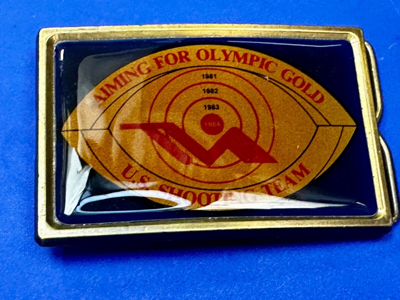 US Shooting Team Los Angeles 1984 Aiming for Olympic Gold NOS Belt Buckle