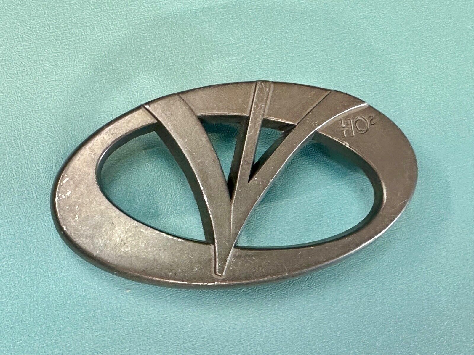 2OH Cutout gold color belt buckle   Peace love & Rock & Roll