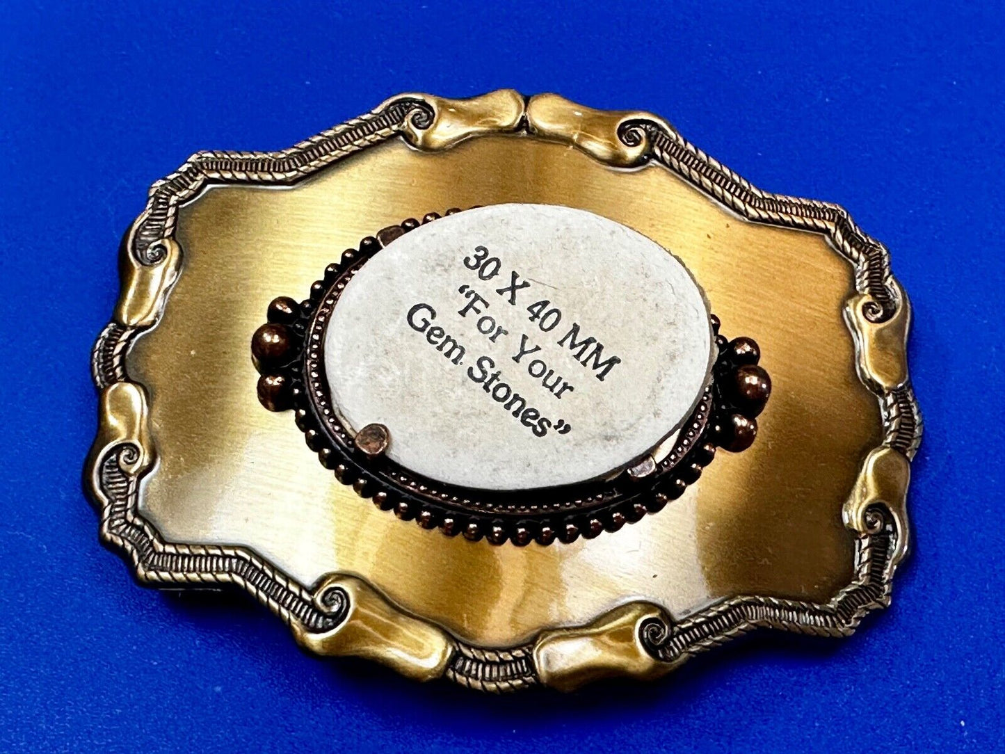 30 x 40 mm Gold Color Western Blank Belt Buckle To Mount Your Cabochon Gem Stone