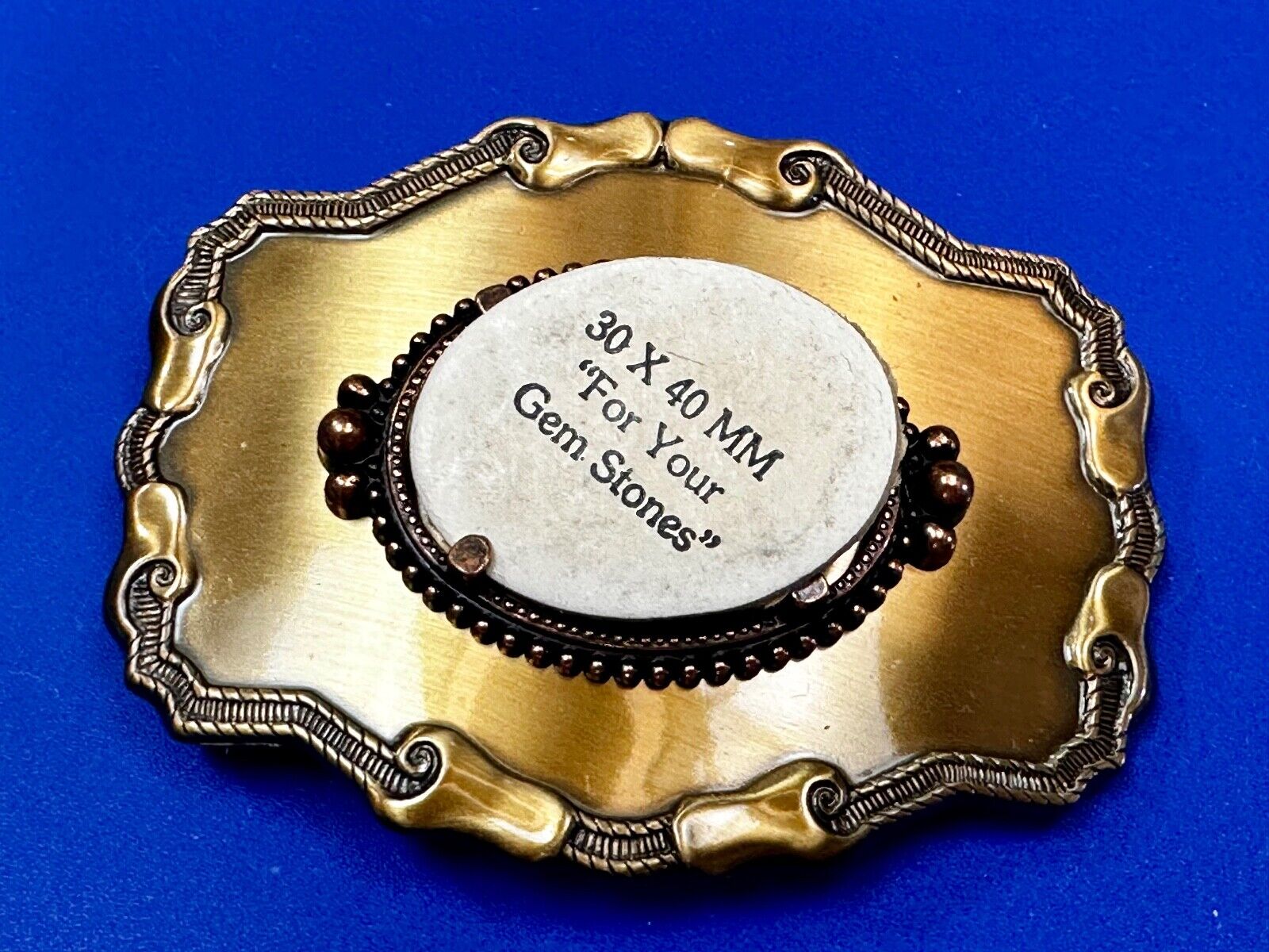 30 x 40 mm Gold Color Western Blank Belt Buckle To Mount Your Cabochon Gem Stone