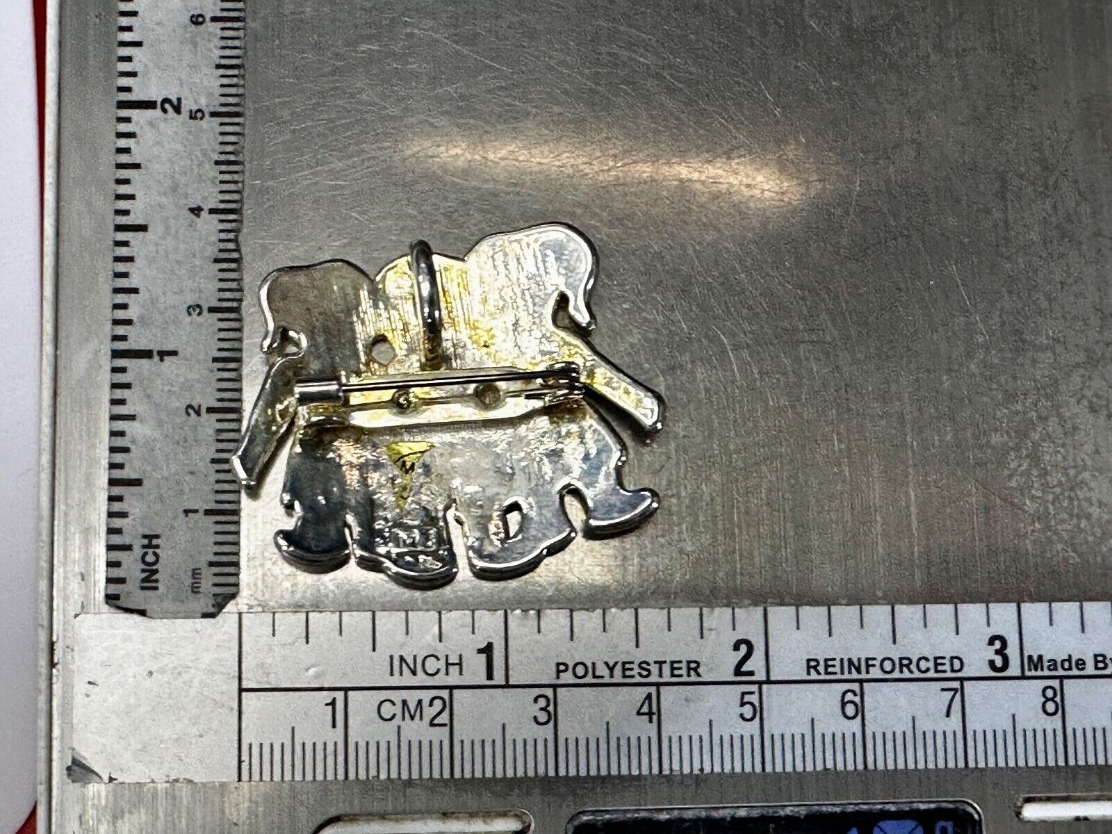 3 Children Kids Figure Cutout Silver Brooch Pin Signed by MJ