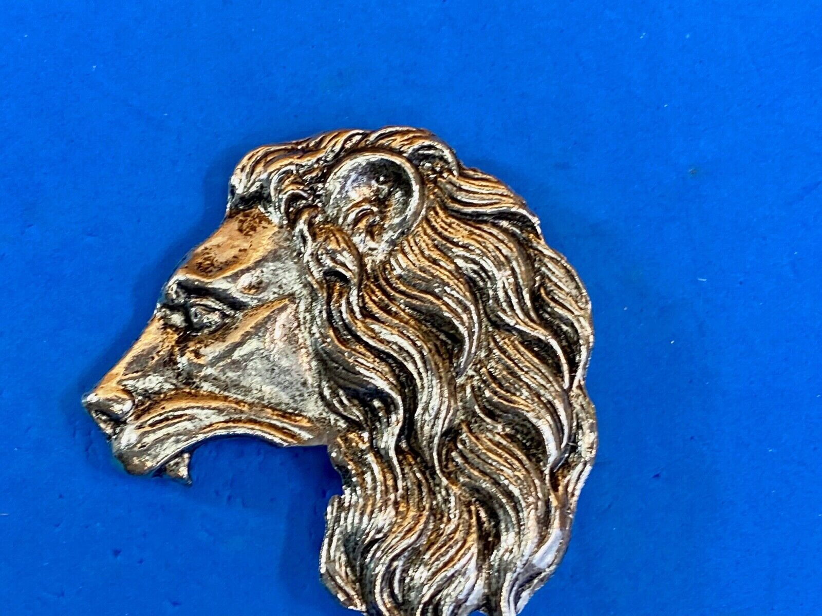 Vintage Lions Maine Figural Cut Out Head Bust Clip Belt Buckle 