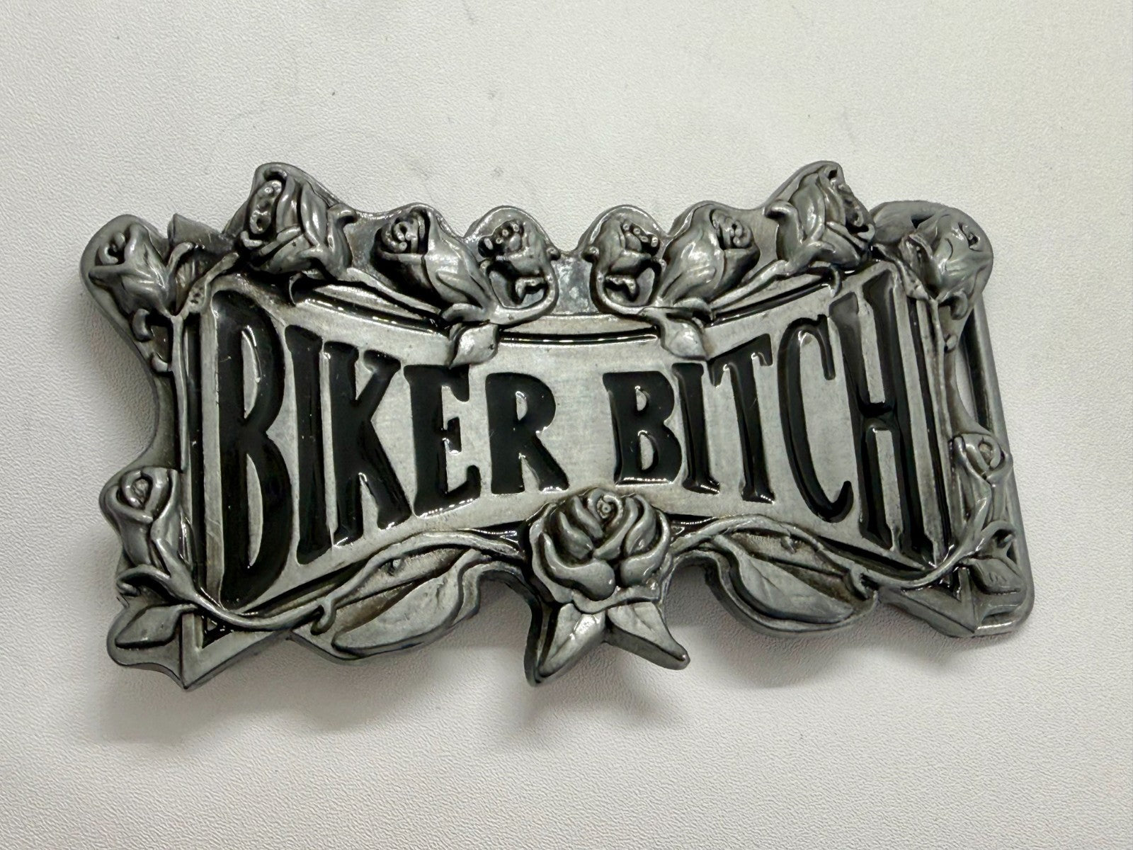 BIKER BITCH Statement Funny Cool Novelty Motorcycle Lady Biker Rider Belt Buckle