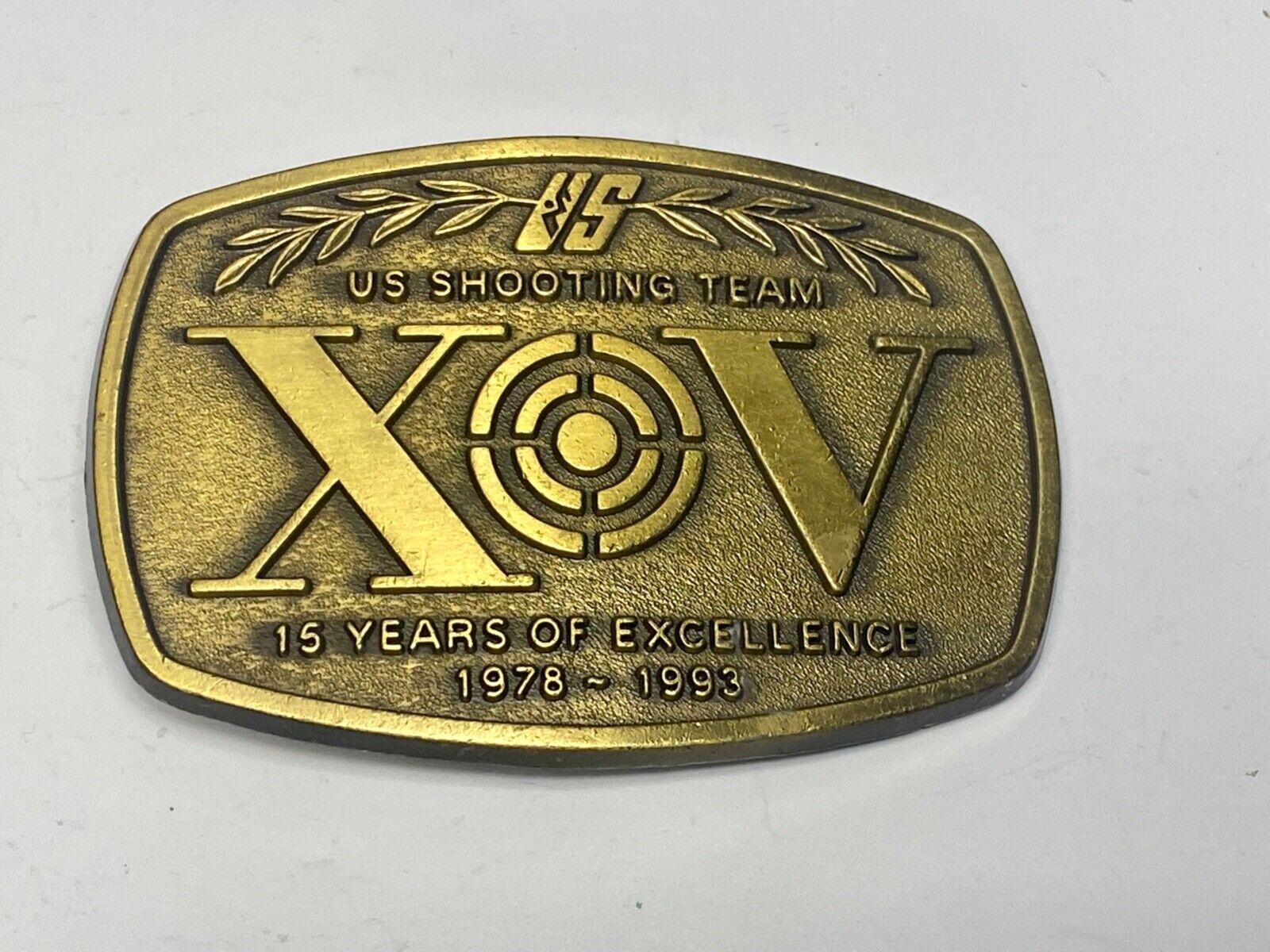 1978-1993 Vintage 15 Years of Excellence US Shooting Team Belt Buckle