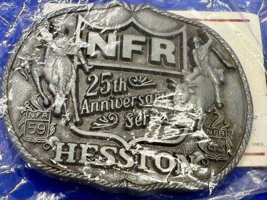 1983 Hesston NFR National Finals Rodeo Cowboys 25 year Commemorative Belt Buckle