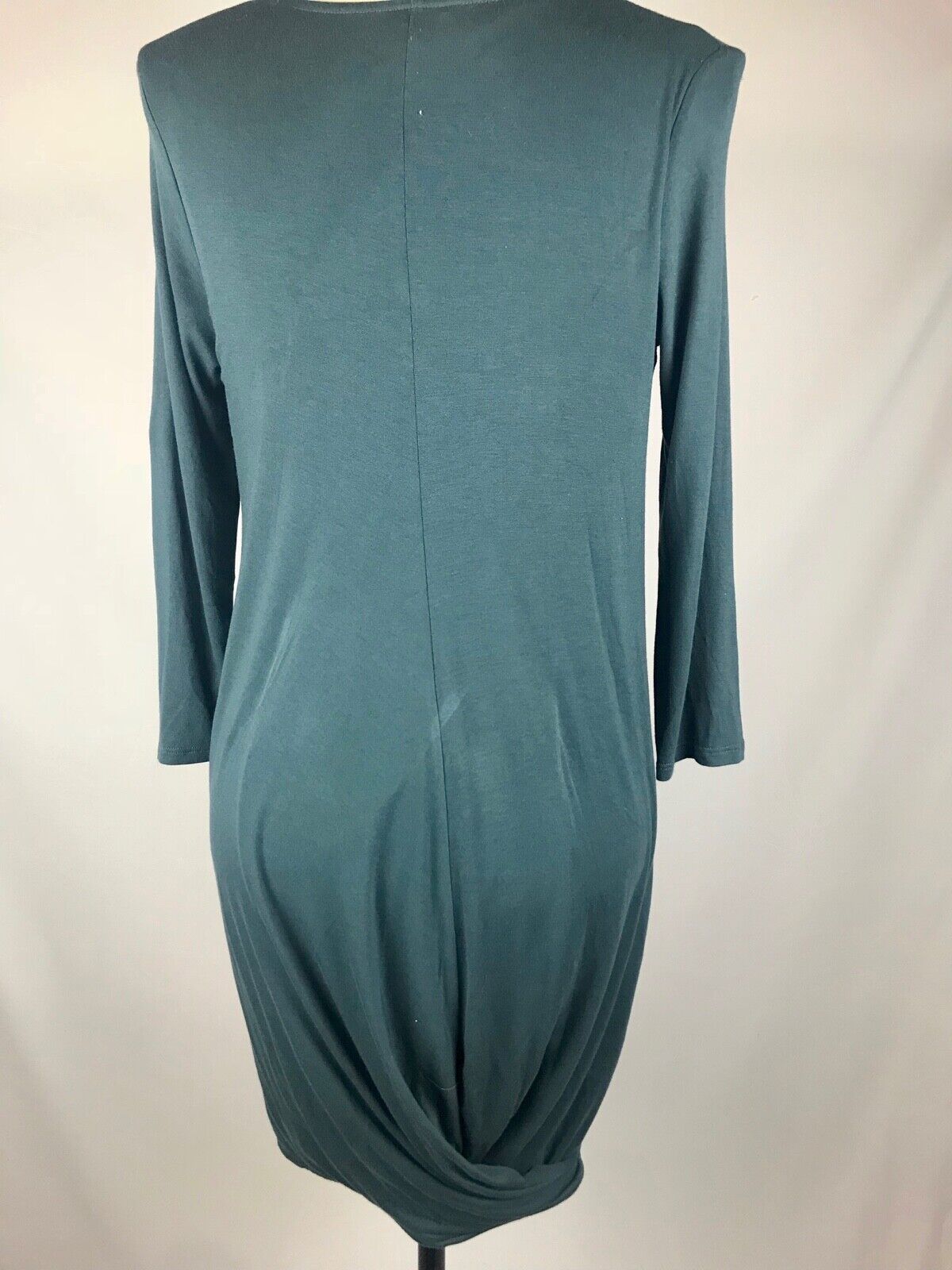 Anthropologie MEADOW RUE Blue Teal Long Sleeved Twist Bottom Jersey Dress S
