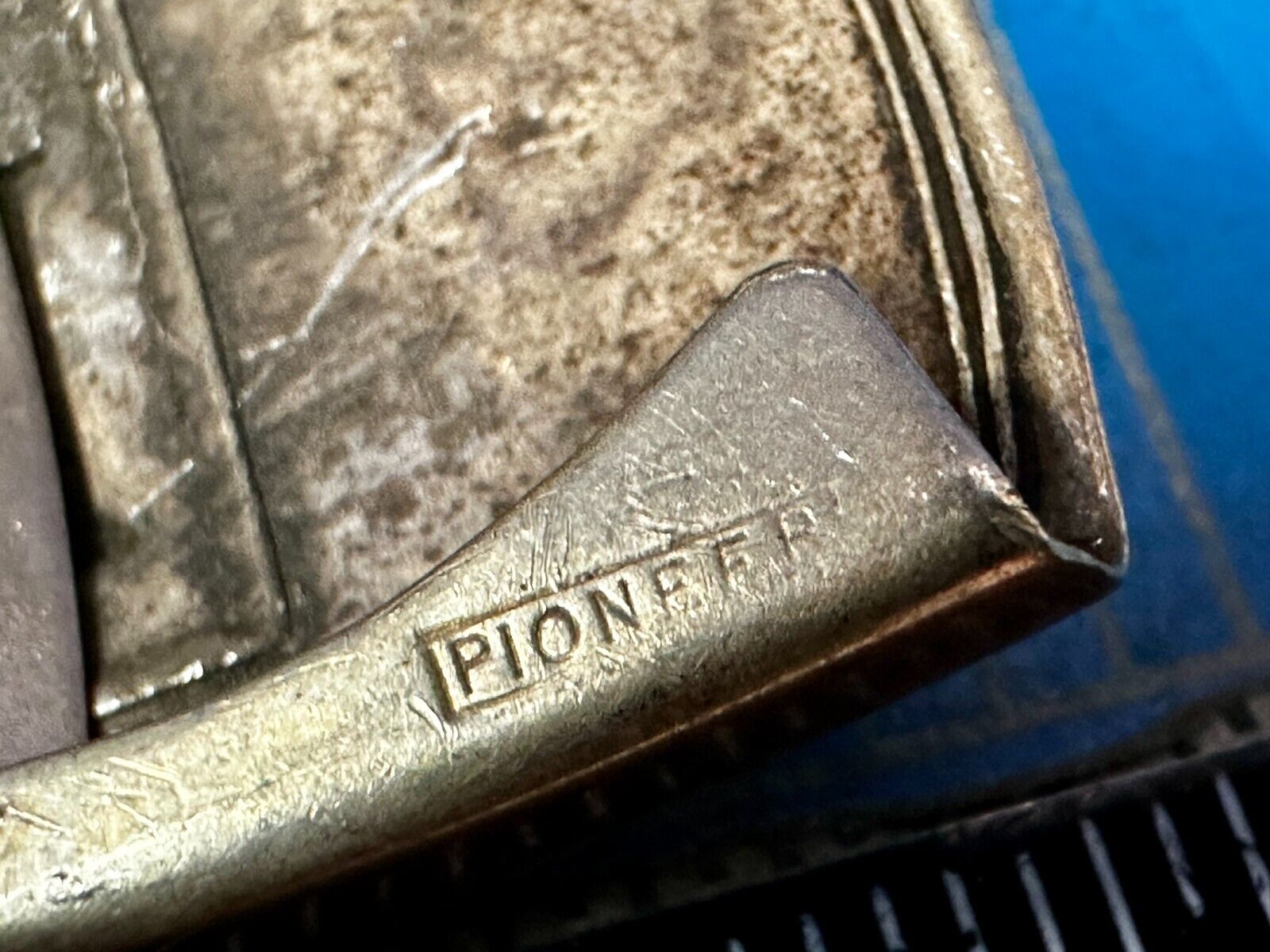 Antique Letter Monogram Initial H Art Deco Nickel Silver Belt Buckle by Pioneer