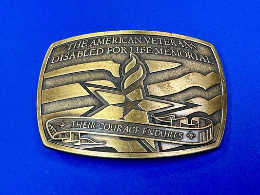 Their Courage Endures -American Veterans Disabled for Life Memorial Belt Buckle