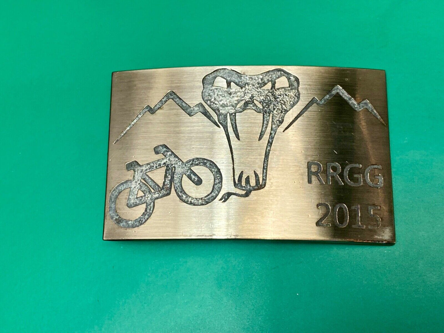 Used 2015 RRGG Mountain Bike Belt Buckle Viper Logo Event Trail Ride Race BMX