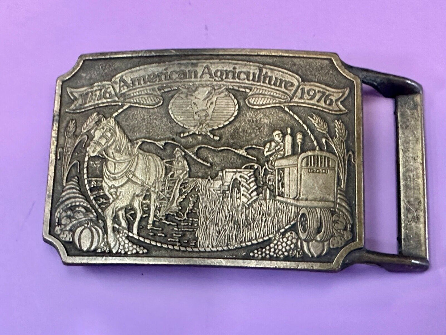 American Agriculture Bicentennial Celebration Ortho sponsored belt buckle