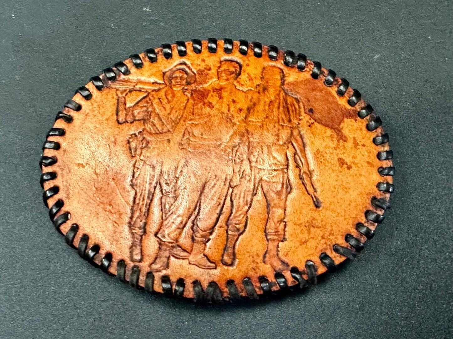 Vietnam War Memorial The Three Soldiers Statue Leather Vintage Belt Buckle