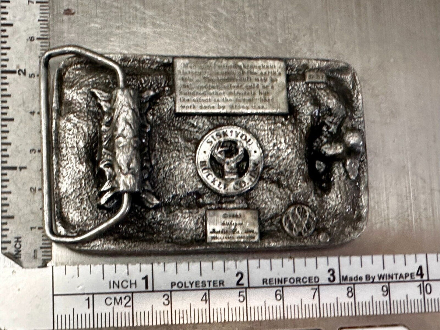 Underground Miners Processing Mill Historical Vintage 1983 Siskiyou Belt Buckle