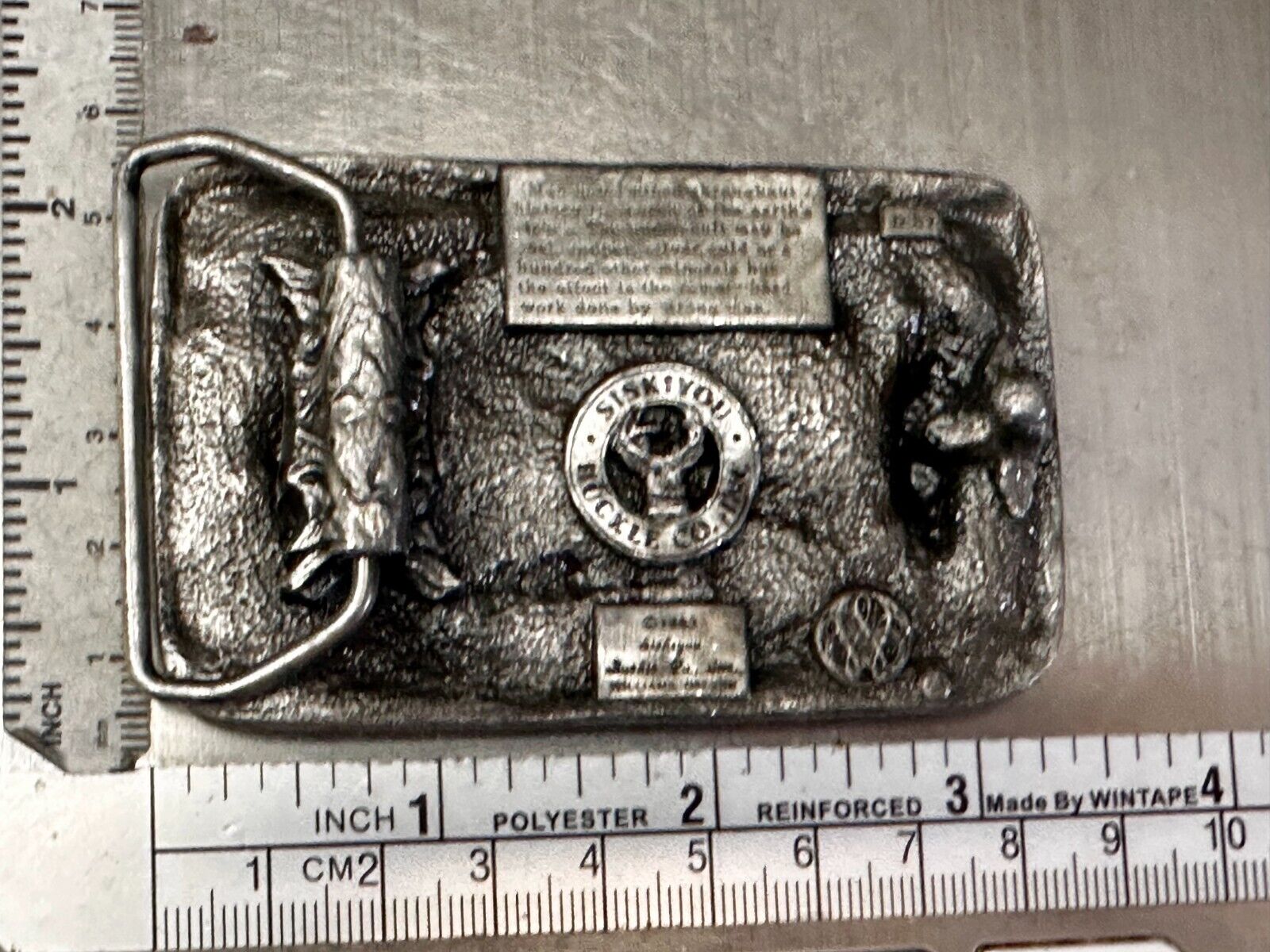 Underground Miners Processing Mill Historical Vintage 1983 Siskiyou Belt Buckle