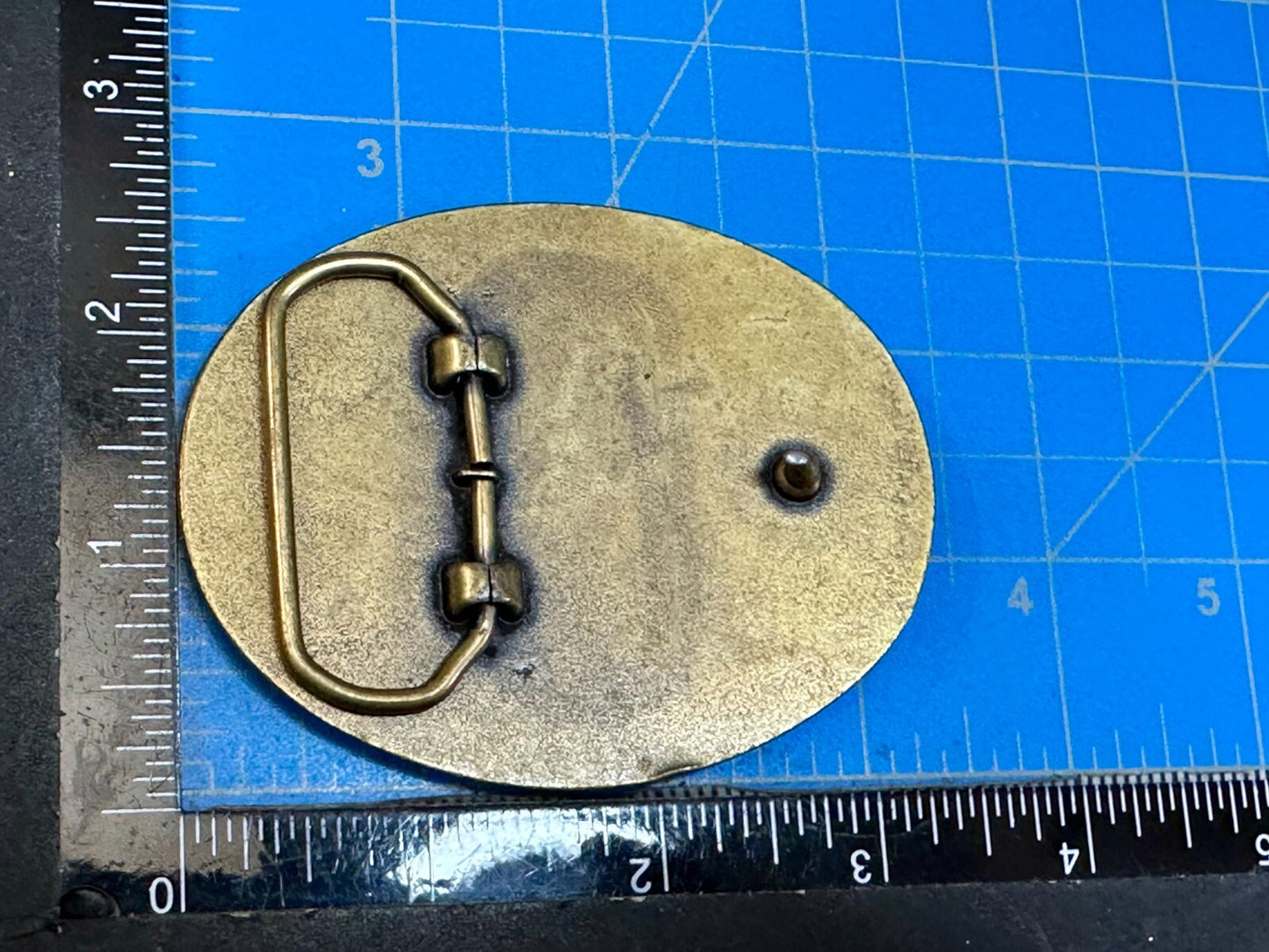 American Korean War Veteran WW II Soldier Commemorative Brass Tone Belt Buckle