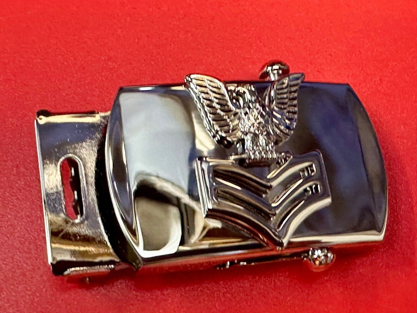 US Navy Petty Officer 1st Class Silver Brass Vanguard Belt Buckle  USN Military