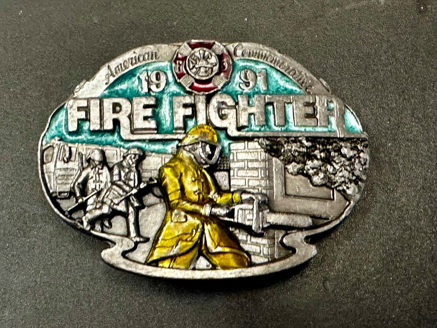 1981 Fire Fighter Commemorative Collection Vintage Arroyo Grande Belt Buckle