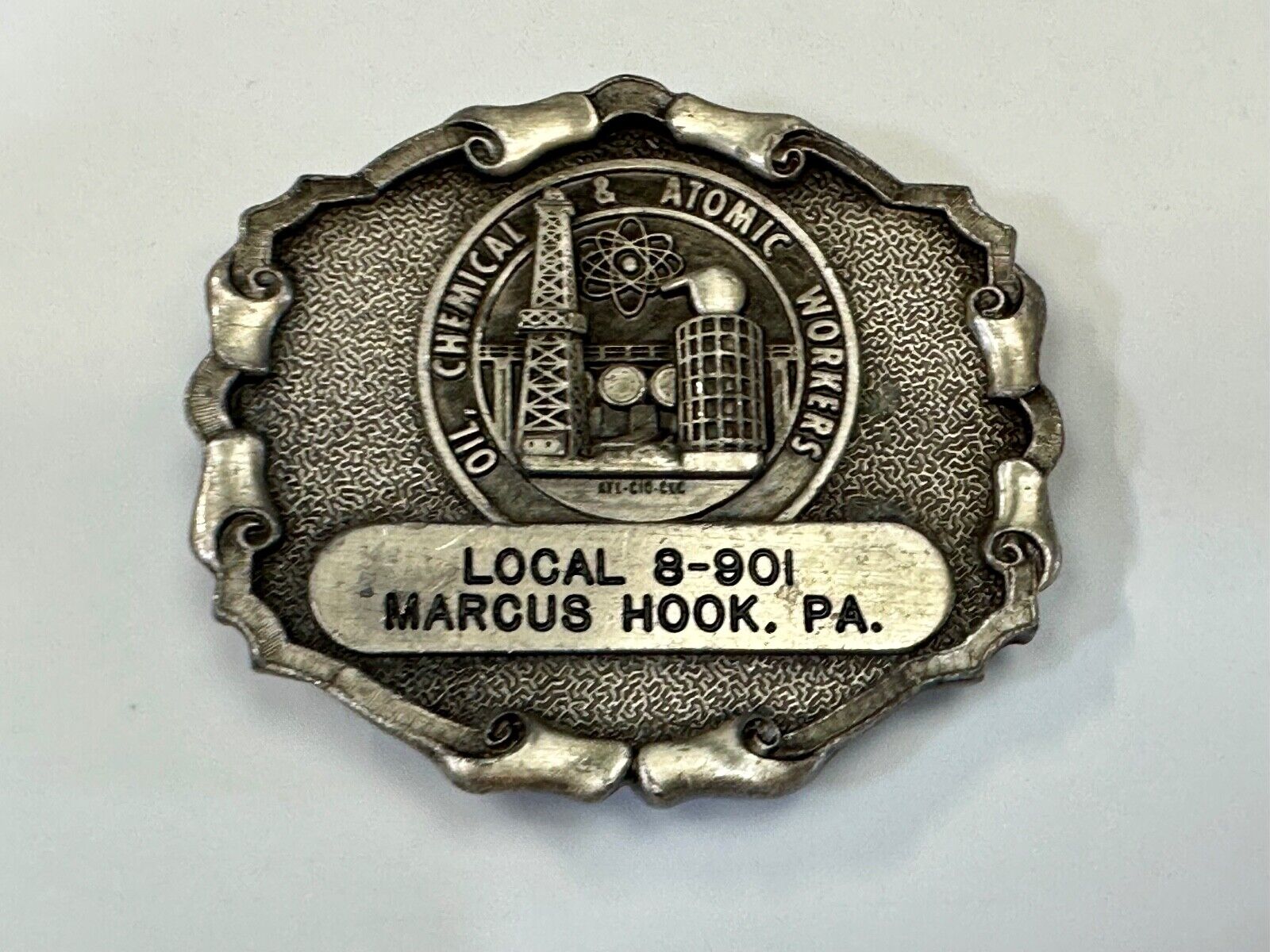 Union Oil Chemical Atomic Workers Local Marcus Hook PA  AFL-Cio belt buckle