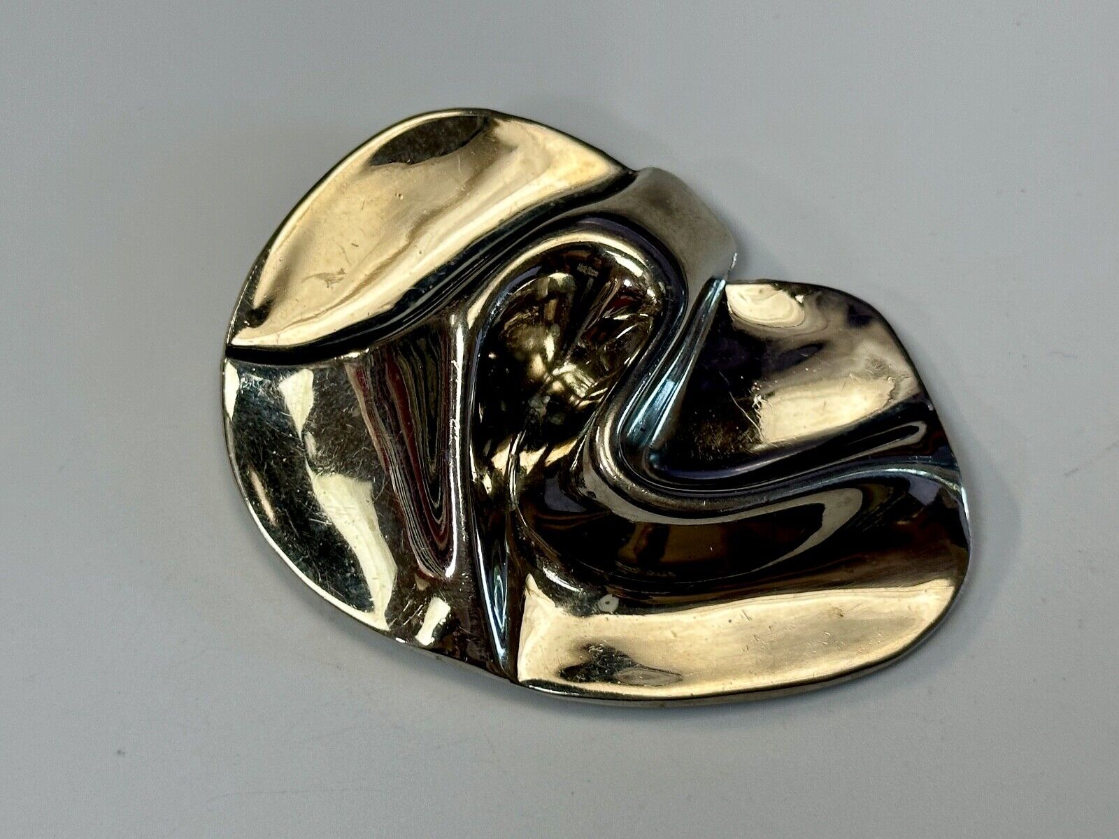 Abstract Silver tone Knot Belt Slide Buckle slide by Charmant Beverly Hills