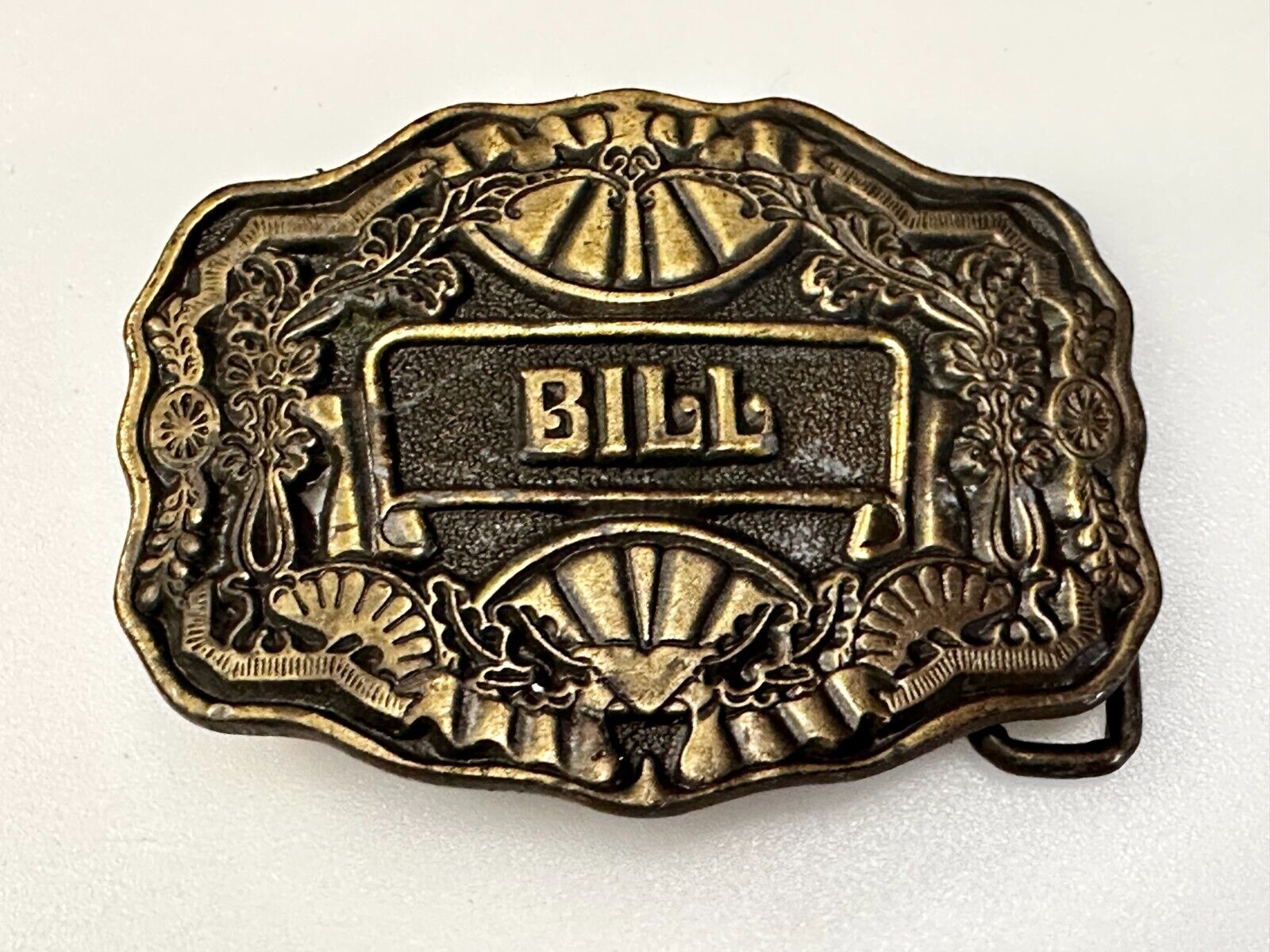 1970s BILL Name - Custom Brass Tone Metal Oden USA Personalized Belt Buckle