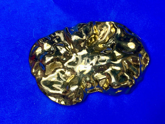 Vintage chunky gold tone crinkle pattern scarf slide