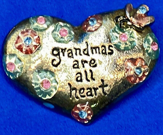 Vintage GRANDMAS ARE ALL HEART, statement brooch pin The perfect gift!