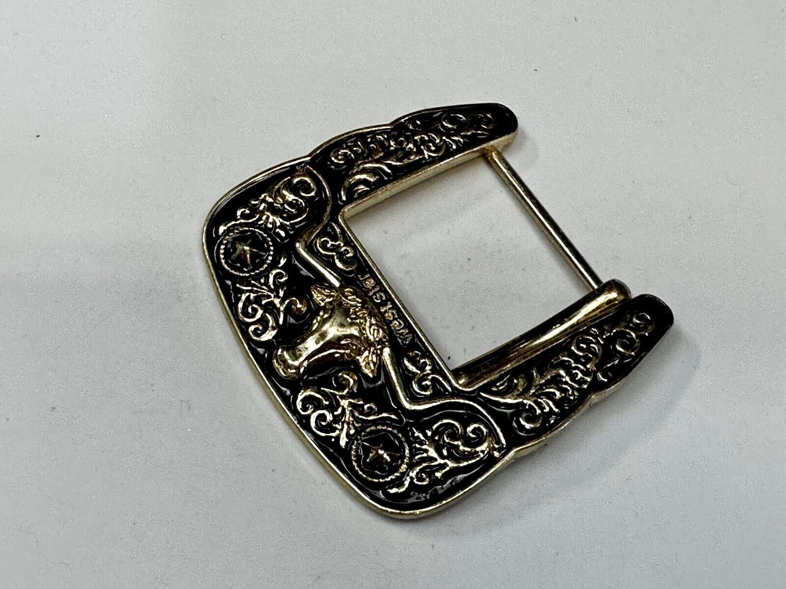 Texas Ranger Style Longhorn  Vintage Replacement Dress Belt Buckle West Star