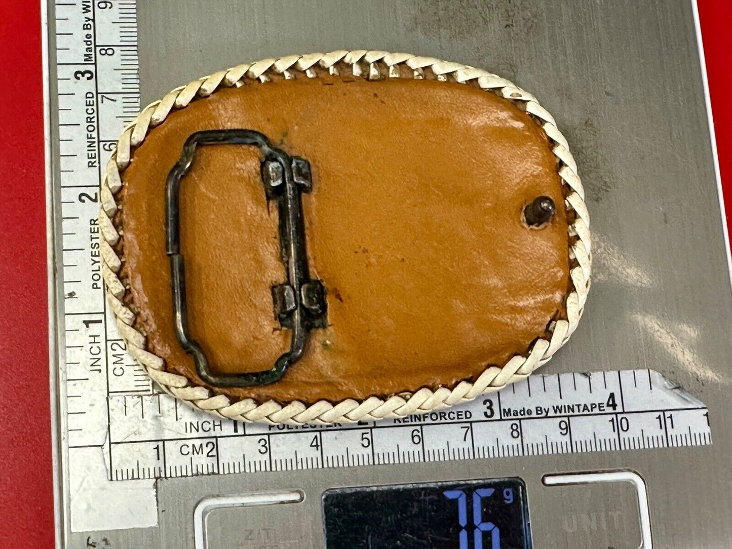 Artisan GF Initials letters Girlfriend? custom stitched leather belt buckle