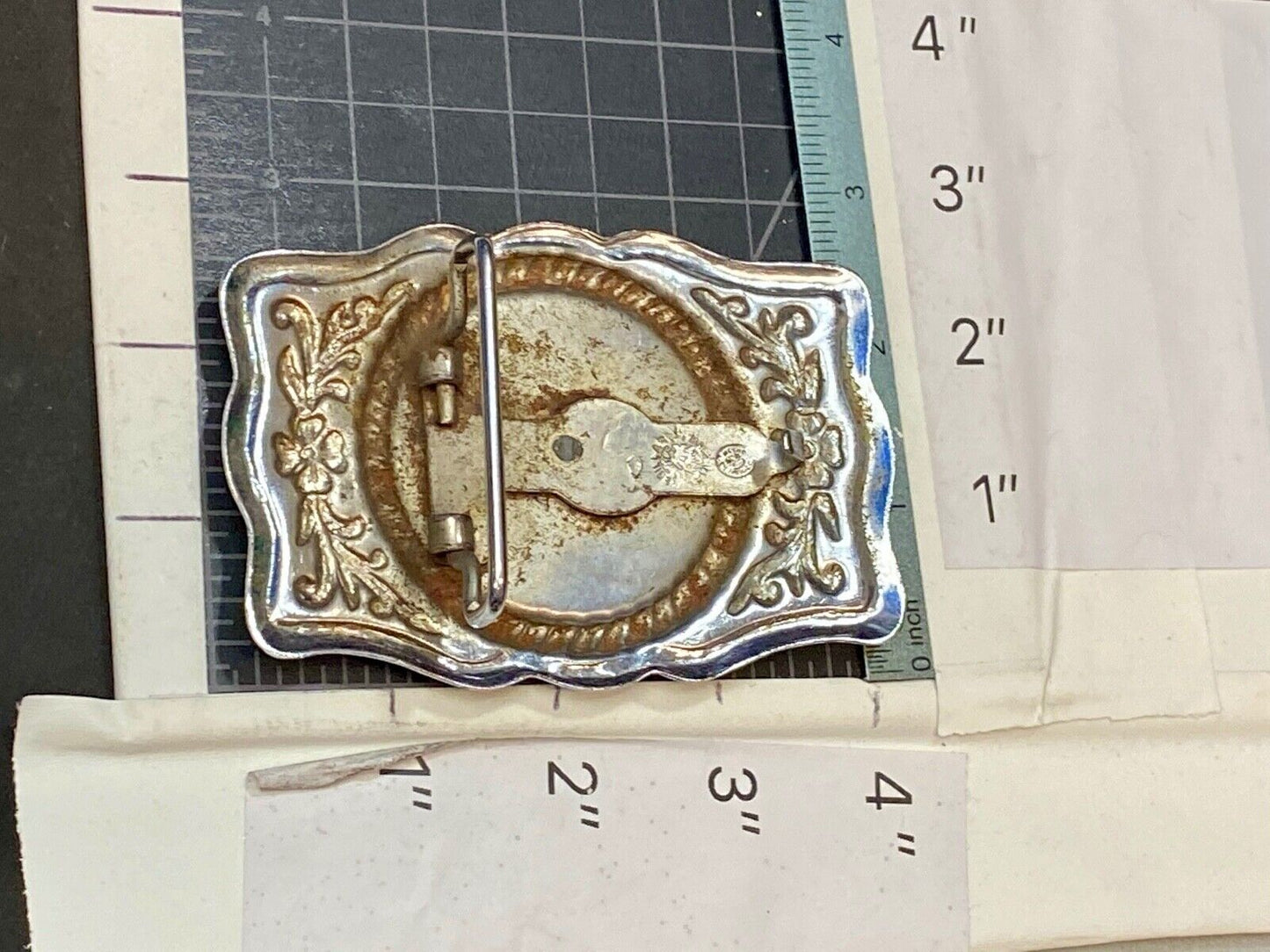 United States of America Eagle Scroll Seal belt buckle  - Artisan makers mark! 